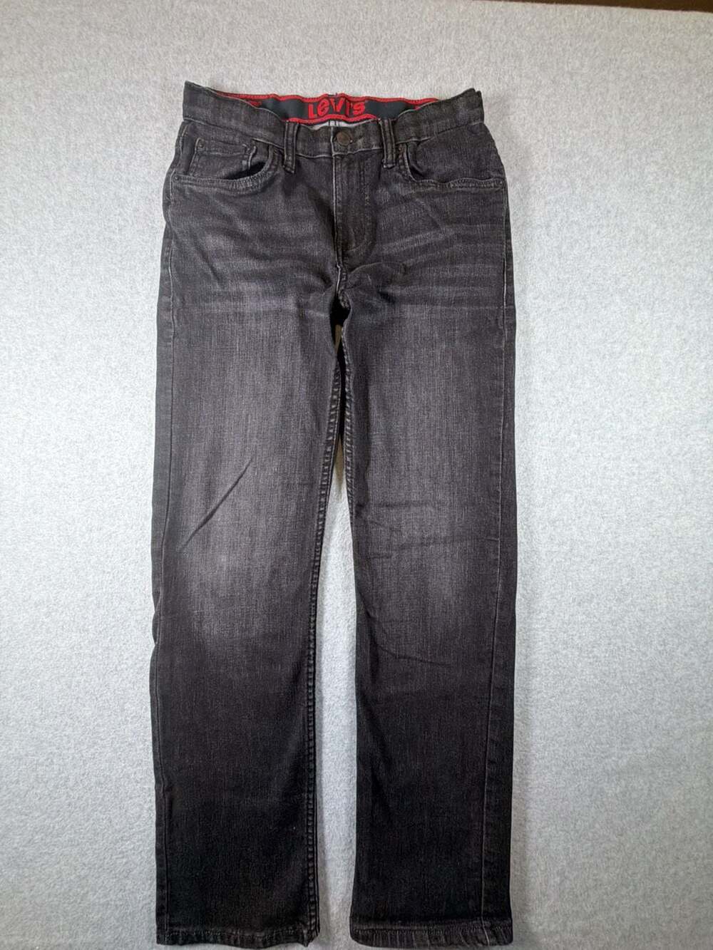 Levi's Boys 514 Straight Fit Adjustable Waist Jeans - Black, Size 16 Regular